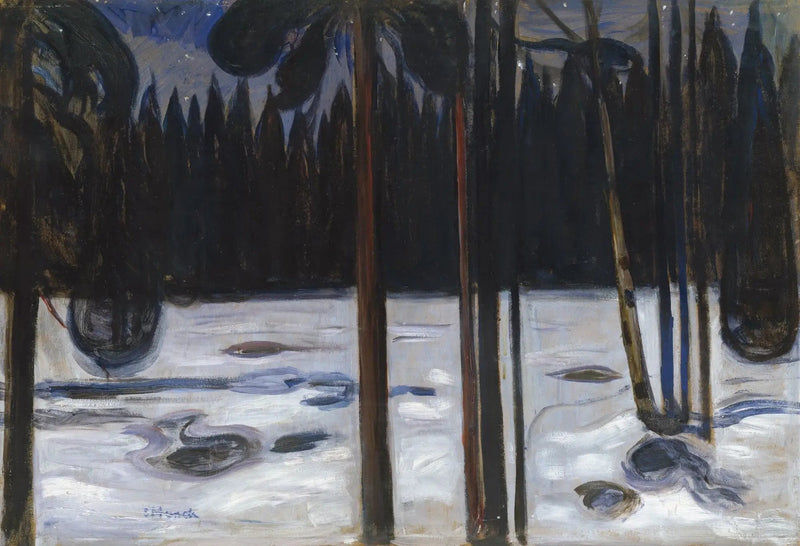 зимний лес - Эдвард Мунк