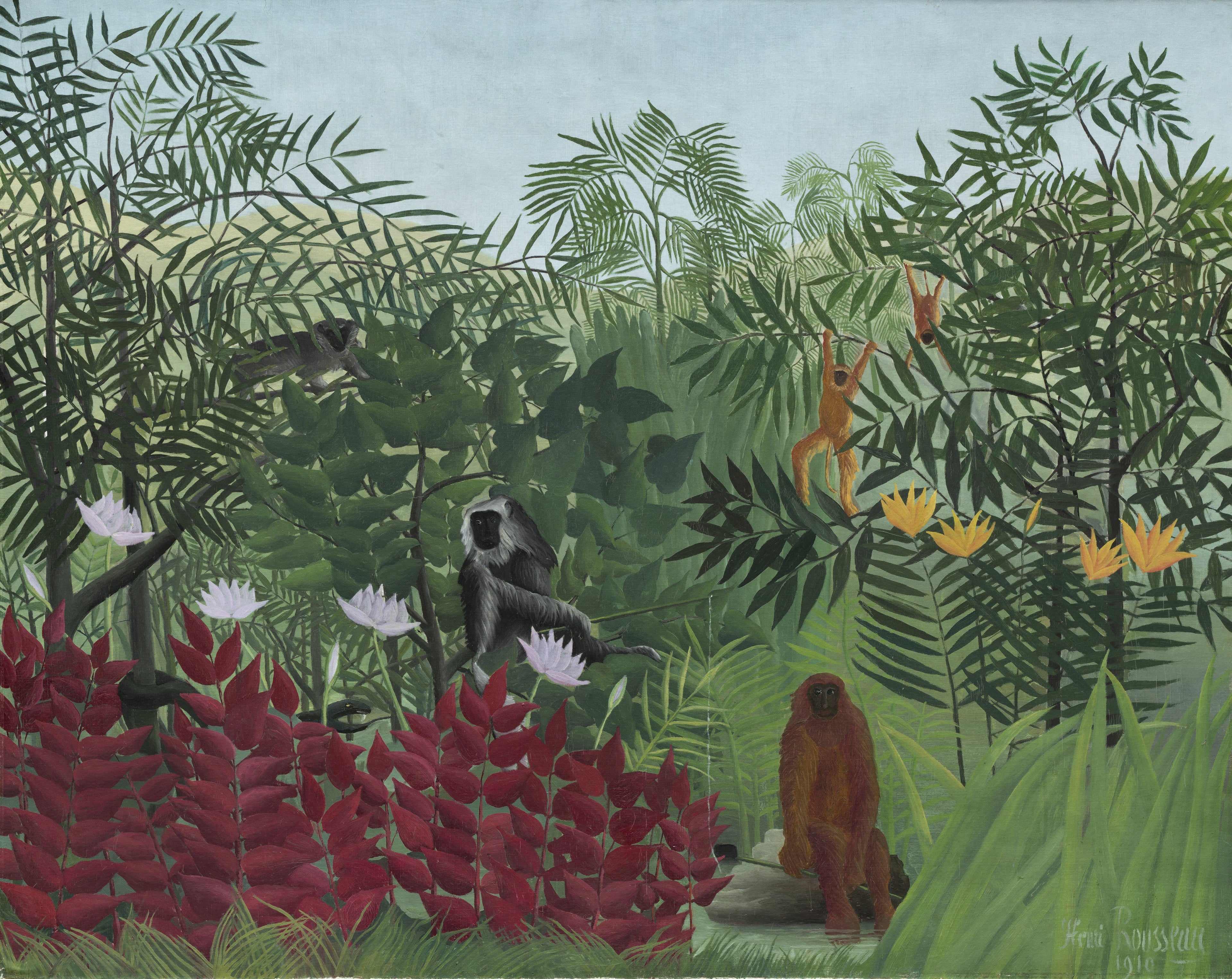 Forêt tropicale avec singes - Henri Rousseau - Alpha Reproduction