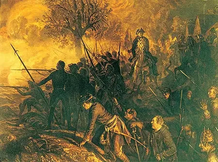 Фредерик и его соратники в битве при Хохкирхе - Адольф фон Мензель