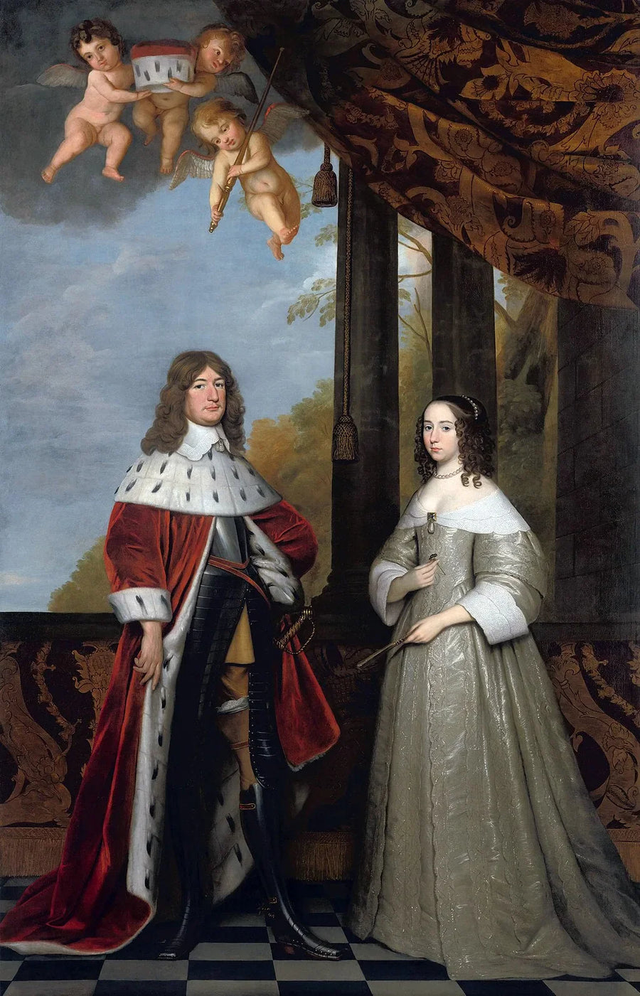 Фредерик-Гильом (1620-1688), курфюрст Бранденбурга, и его жена Луиза-Генриетта (1627-1667), графиня Оранж-Нассау - Герт ван Хонтхорст
