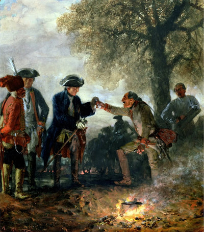 Frédéric le Grand avec Zieten au camp - Adolph von Menzel - Alpha Reproduction