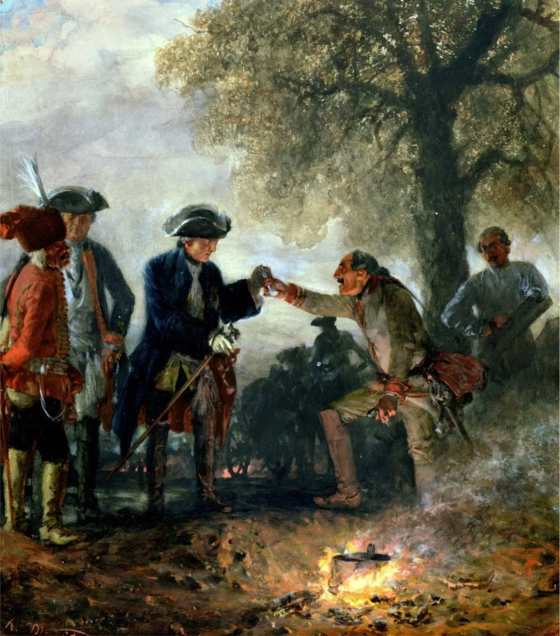 Фридерик Великий с Зитен в лагере - Адольф фон Менцель