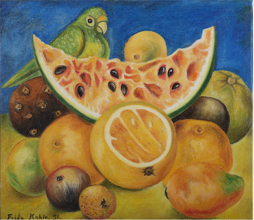 Nature morte au perroquet et aux fruits - Frida Kahlo