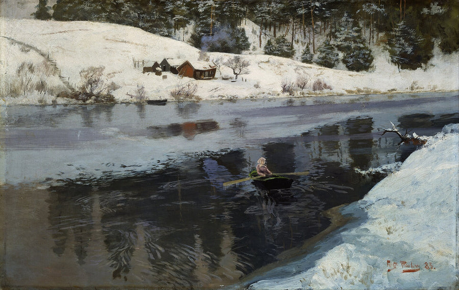 River in Winter - Frits Thaulow