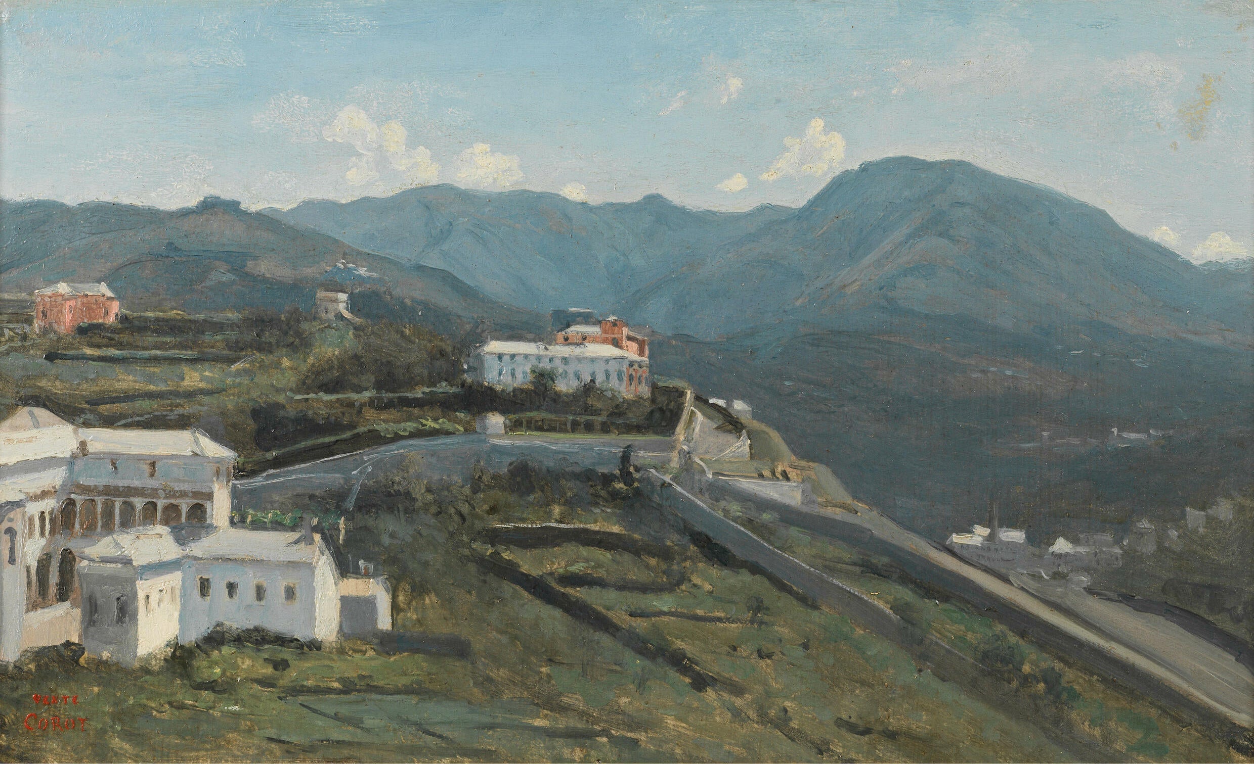 Gênes. Un bout de la ville et des Apennins - Jean-Baptiste Camille Corot - Alpha Reproduction