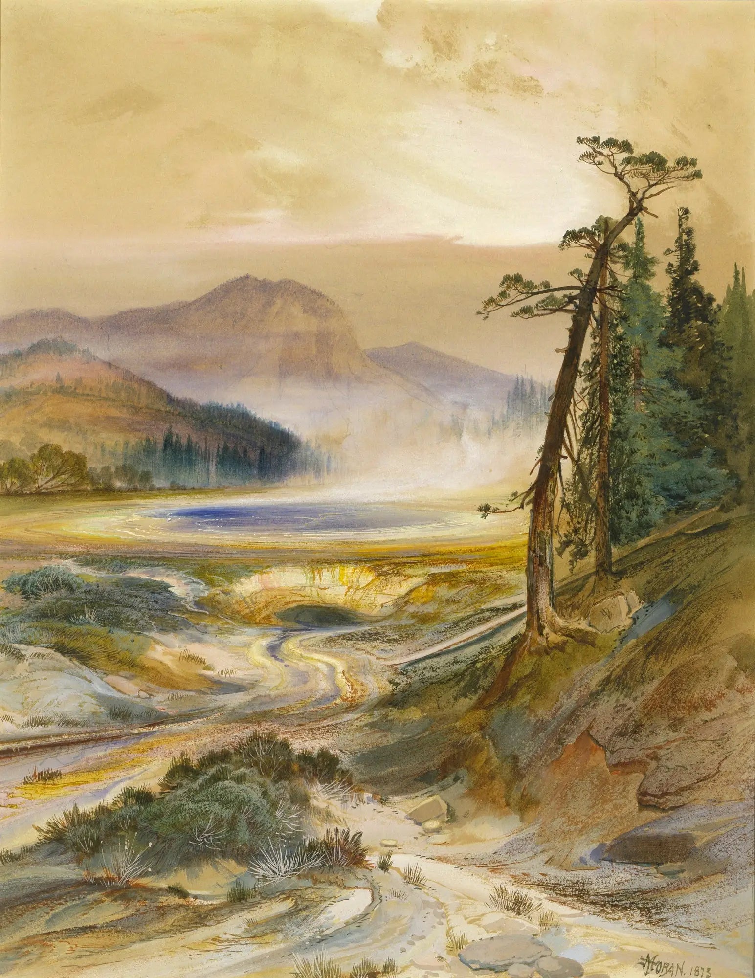 Geyser Excelsior parc de Yellowstone - Thomas Moran - Alpha Reproduction