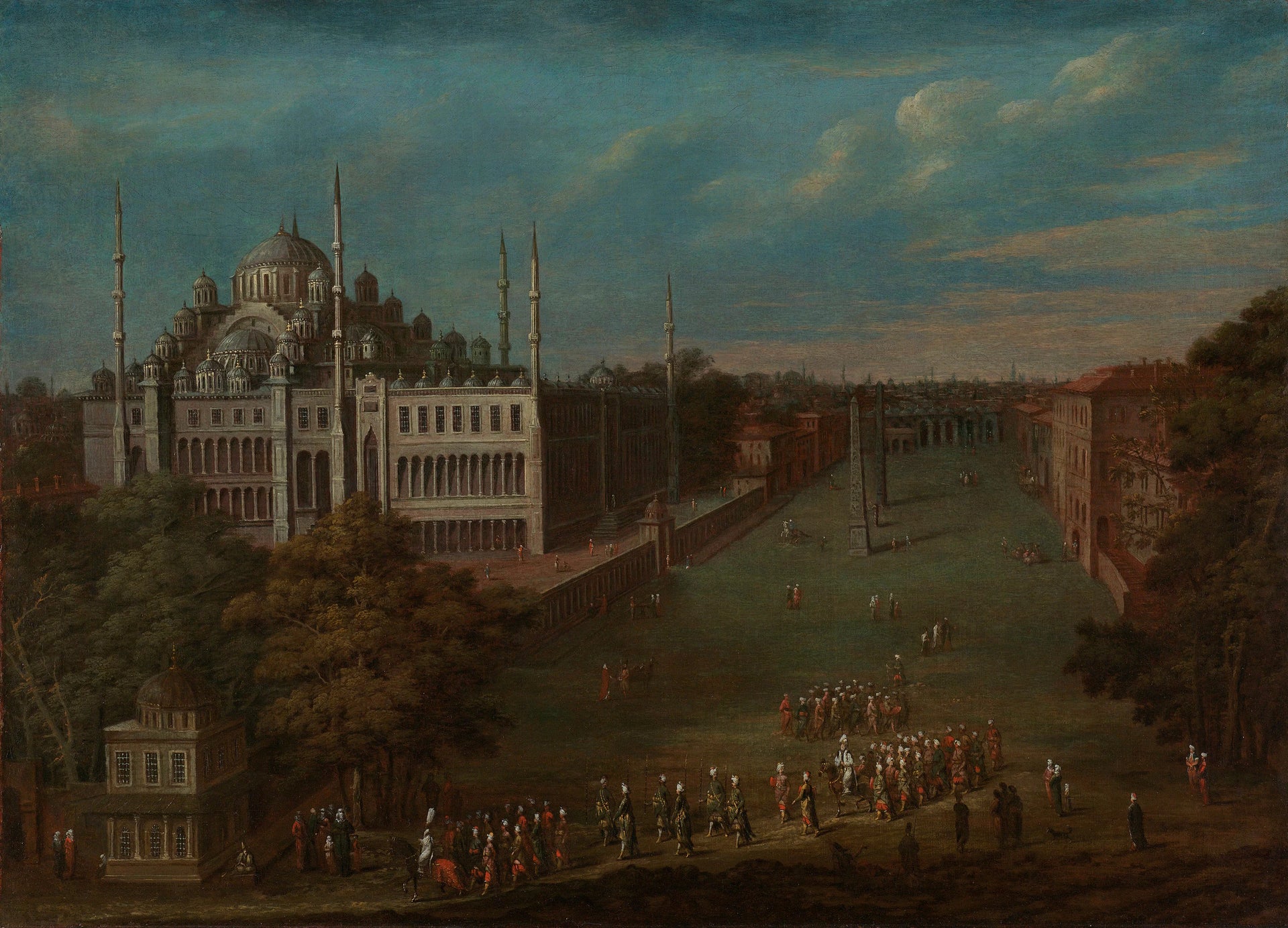 Le Grand Vizir traverse l'Atmeydanı (hippodrome). - Jean-Baptiste van Mour