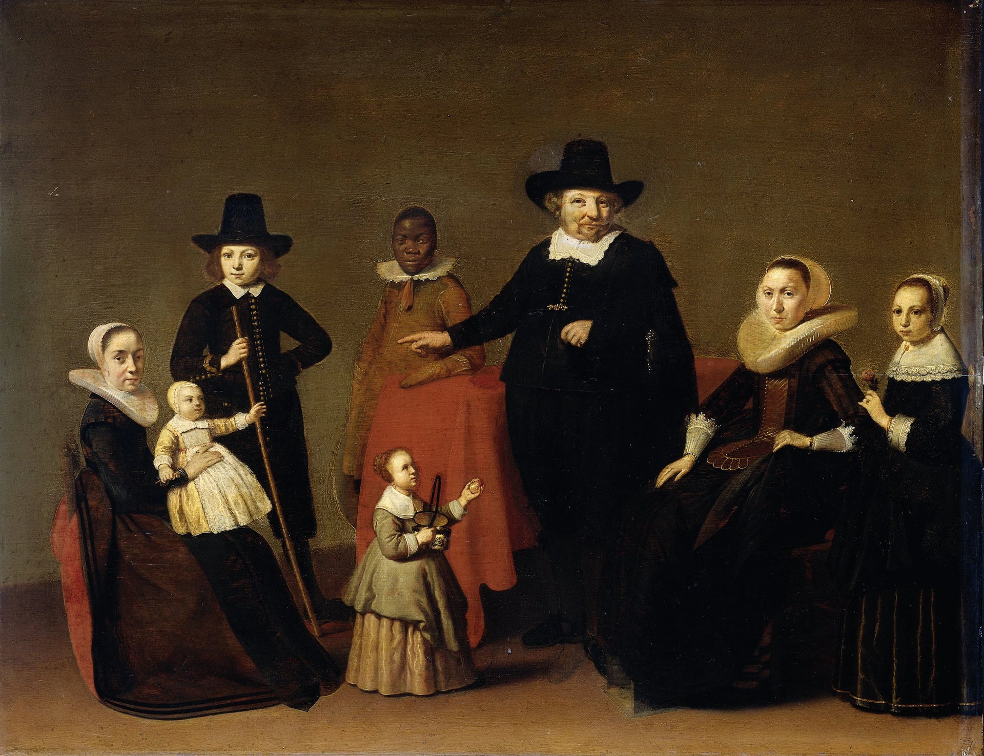 Groupe familial avec un homme noir - Willem Cornelisz. Duyster