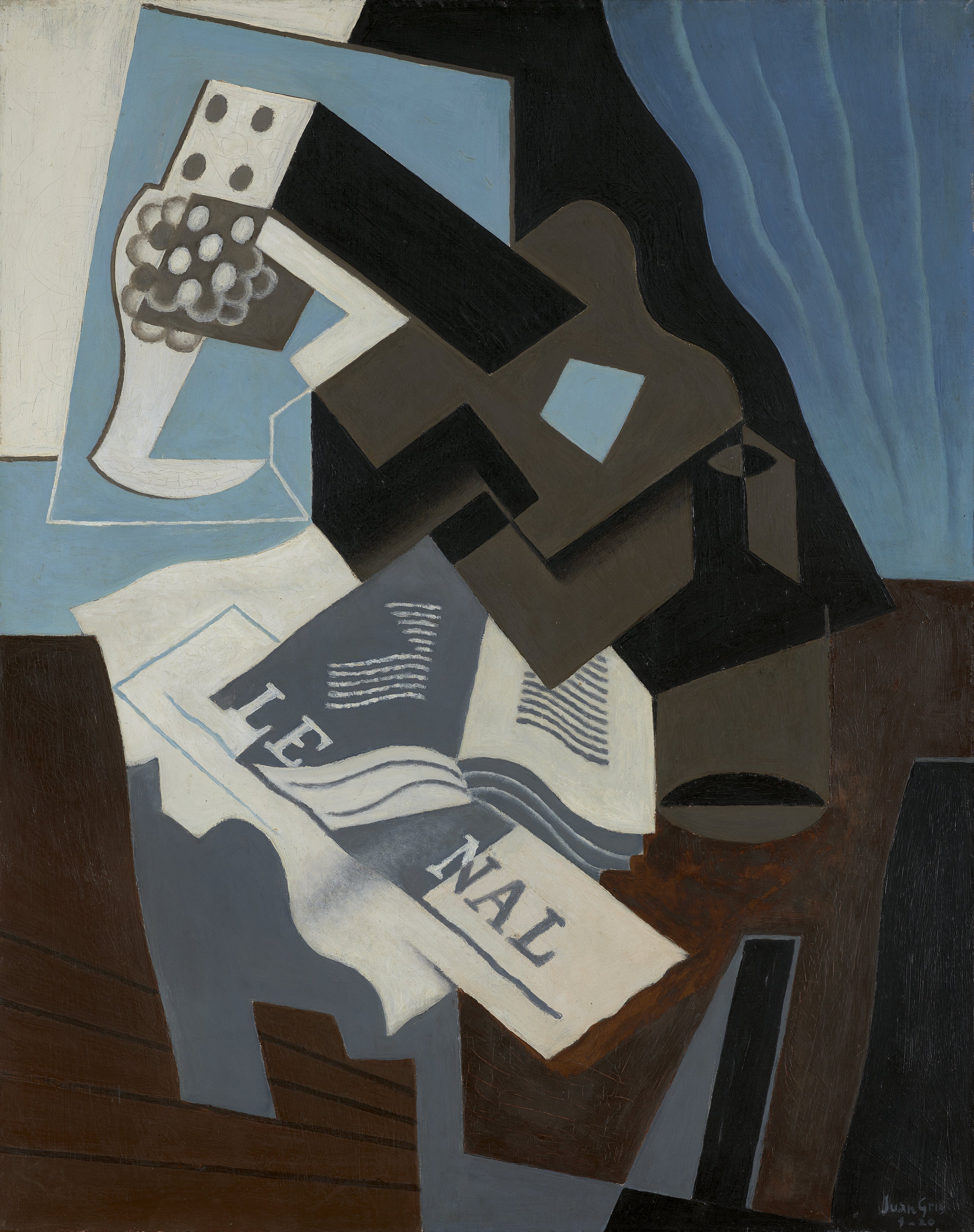 Guitare livre et journal - Juan Gris - Alpha Reproduction