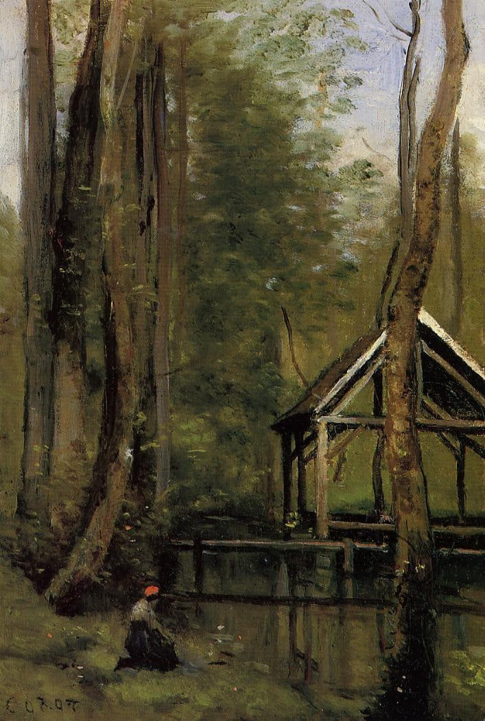 Hangar de pêche à Mothois près de Gournay-en-Brais - Jean-Baptiste Camille Corot - Alpha Reproduction
