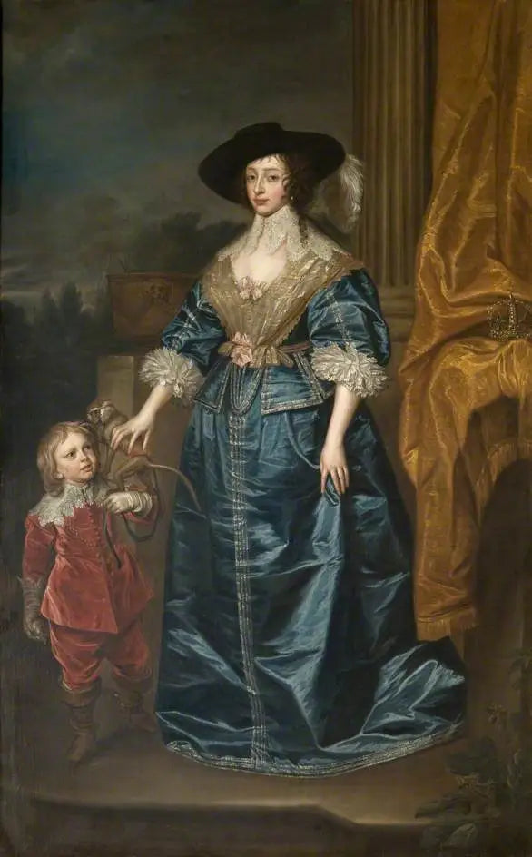Анриетта Мария (1609–1669) с карликом Геффри Хадсоном - Антуан ван Дейк