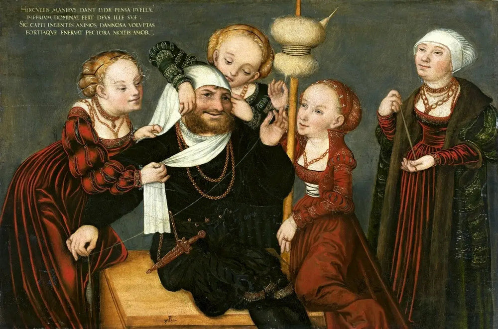 Héraclès et Omphale - Lucas Cranach the Elder image 1 copie de tableau peinte à la main