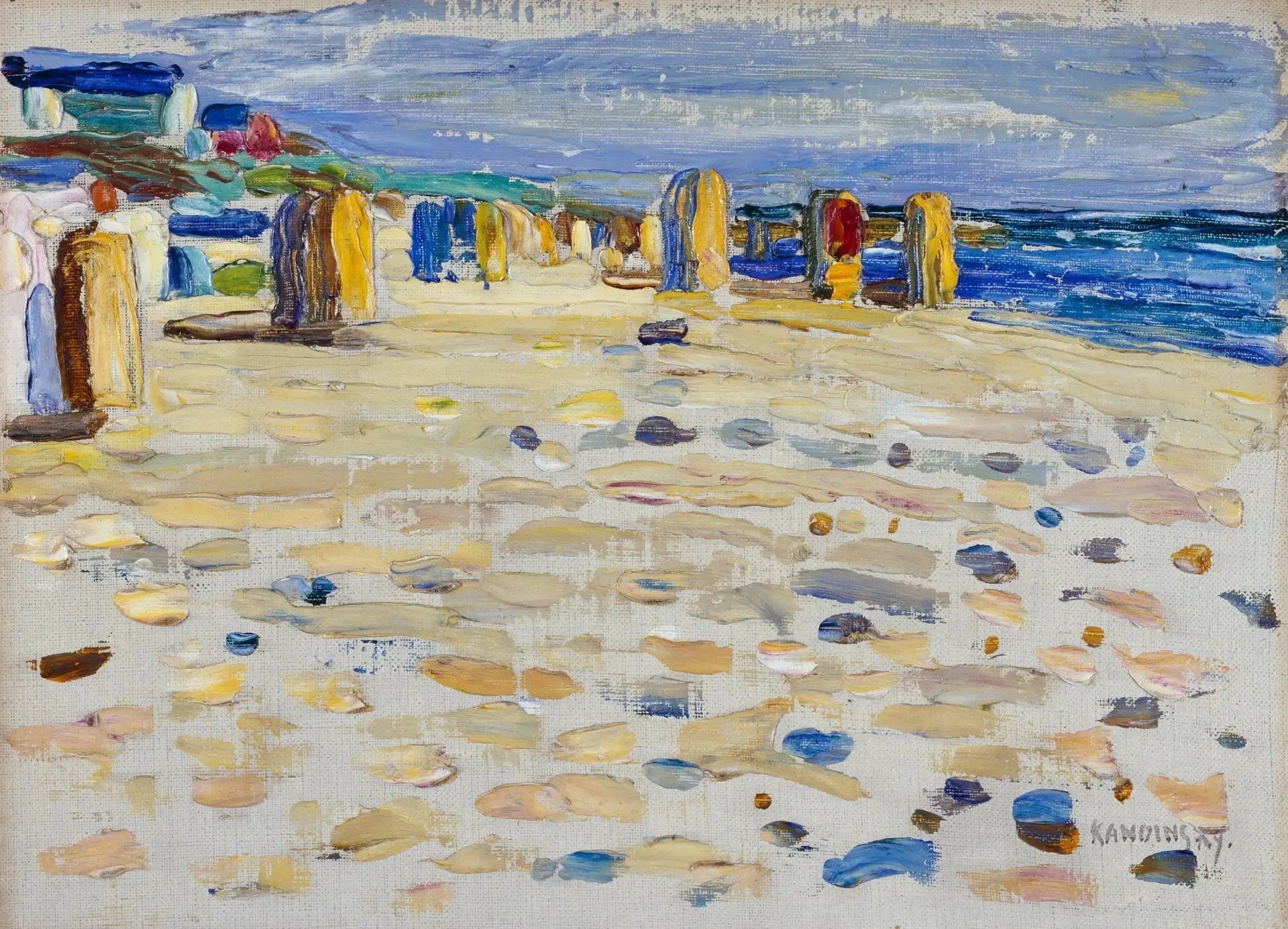 Hollande - Chaises de plage - Vassily Kandinsky image 1 reproduction d’œuvre d’art à l’huile