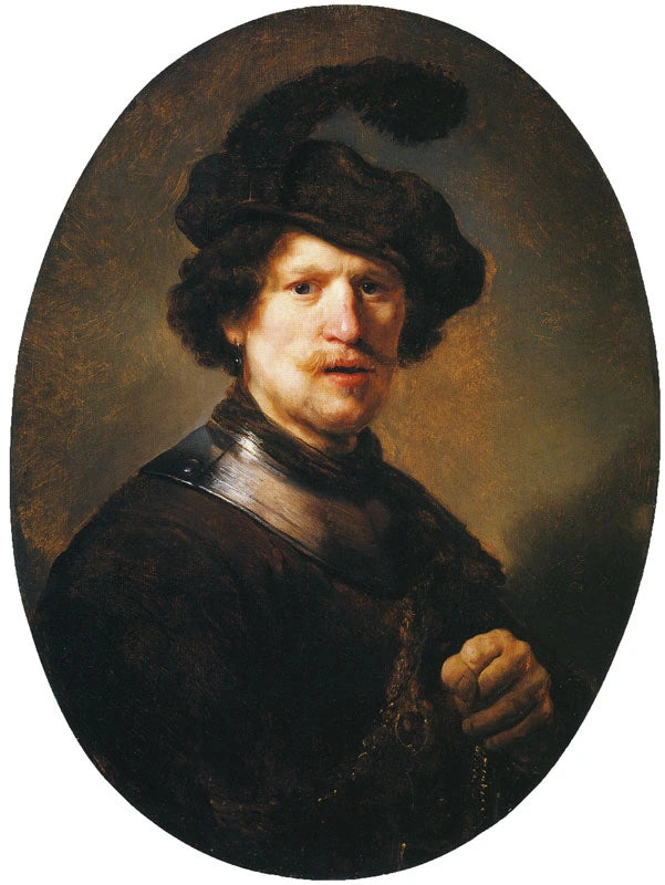Homme au béret à plume et au gorgerin — atelier de Rembrandt, milieu des années 1630, Detroit Institute of Arts