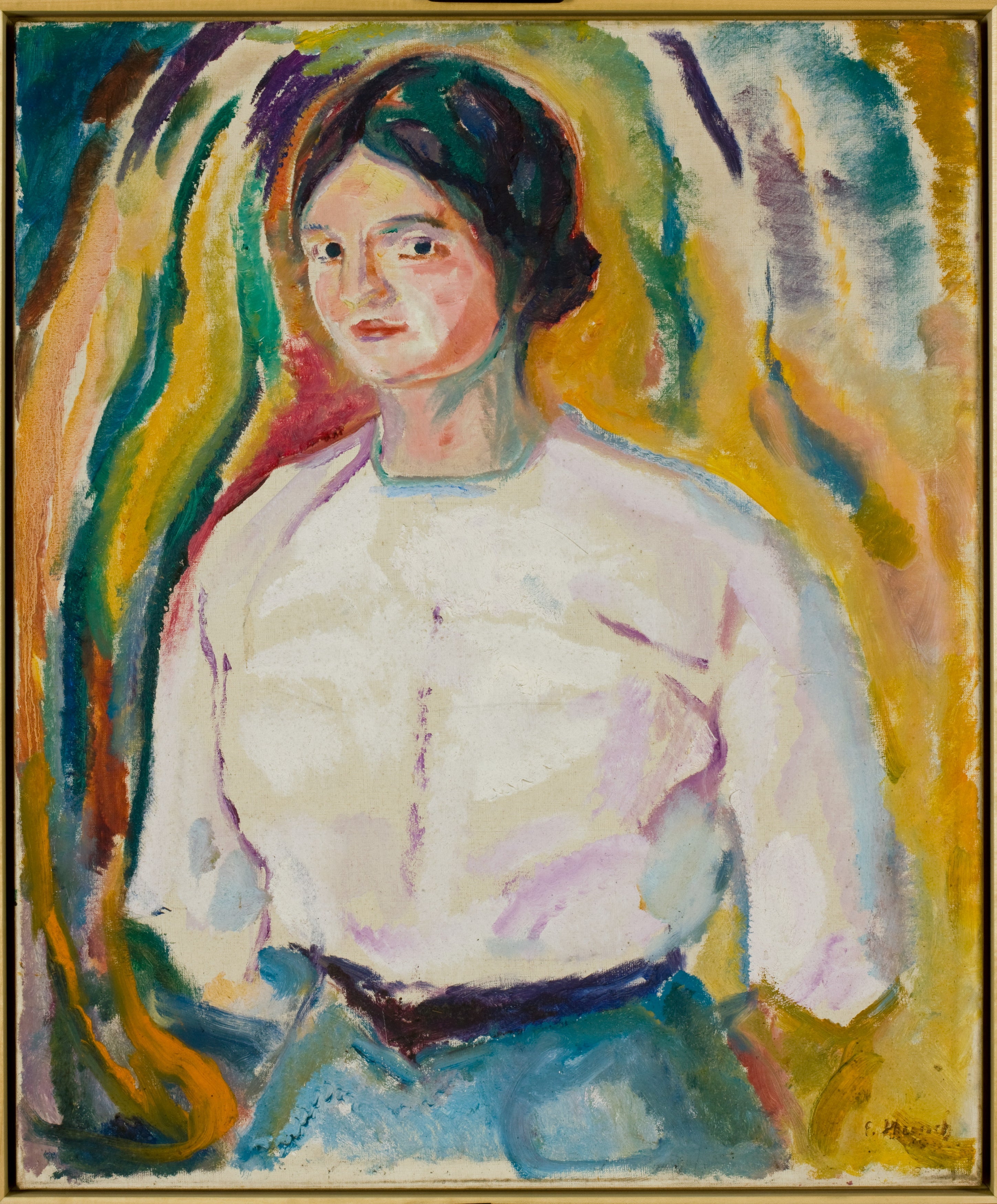 Reproduction du tableau « Ingeborg avec ses mains derrière son dos - Edvard Munch » par Alpha Reproduction en peinture à l’huile