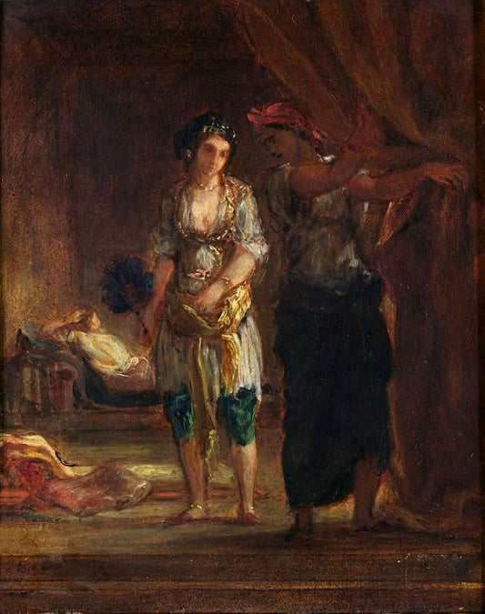 Intérieur d'un Harem à Oran - Eugène Delacroix - Reproductions de tableaux et peintures haut de gamme