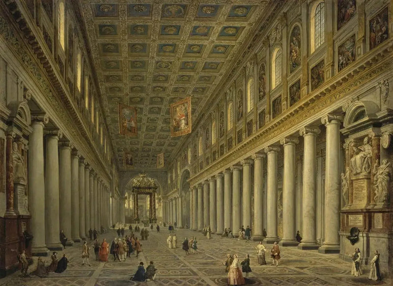 Внутренний интерьер базилики Святой Марии Мажорé (Santa Maria Maggiore) в Риме - Джованни Паоло Панини