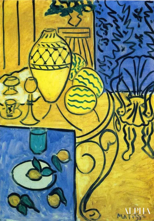 Intérieur en jaune et bleu - Matisse - Reproductions de tableaux et peintures haut de gamme