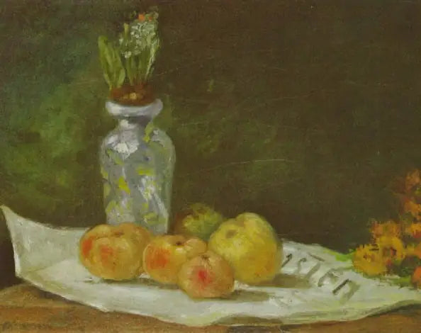 Jacinthe et pommes sur un journal - Paul Gauguin image 1 copie de tableau peinte à la main