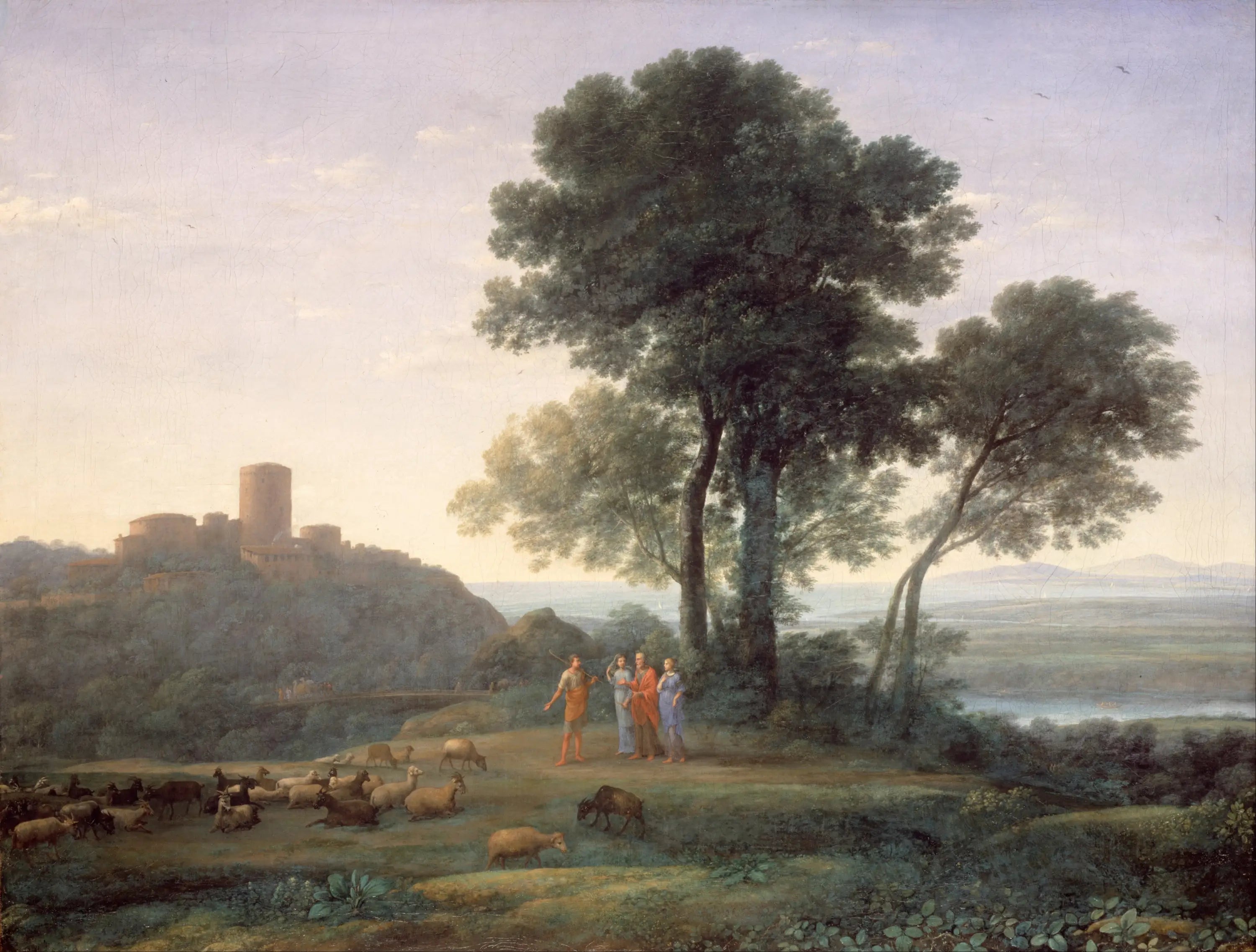 Jacob avec Laban et ses filles - Claude Lorrain image 1 copie de tableau peinte à la main