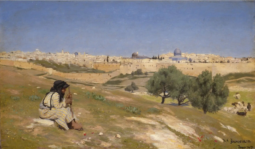 Jérusalem vue du sud-est - H. A. Brendekilde - Alpha Reproduction