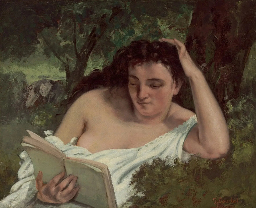 Молодая женщина, читающая — Гюстав Курбе