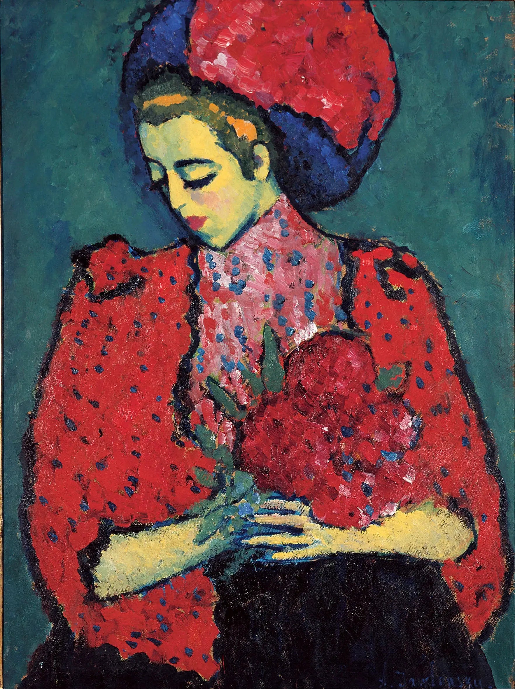 Jeune fille aux pivoines - Alexej von Jawlensky - Alpha Reproduction