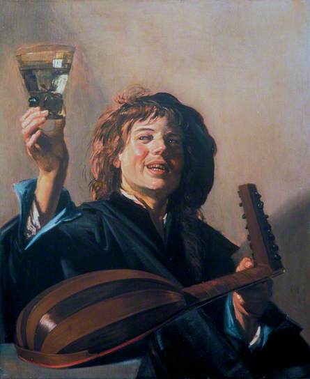 Jeune garçon avec un verre et luth - Frans Hals - Alpha Reproduction
