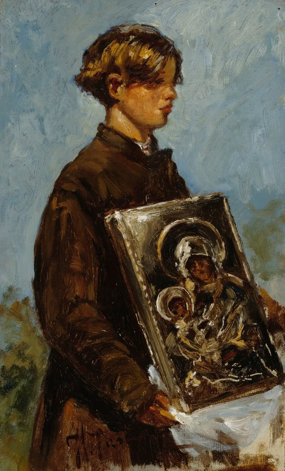 Jeune garçon portant une icône croquis - Ilya Repin - Alpha Reproduction