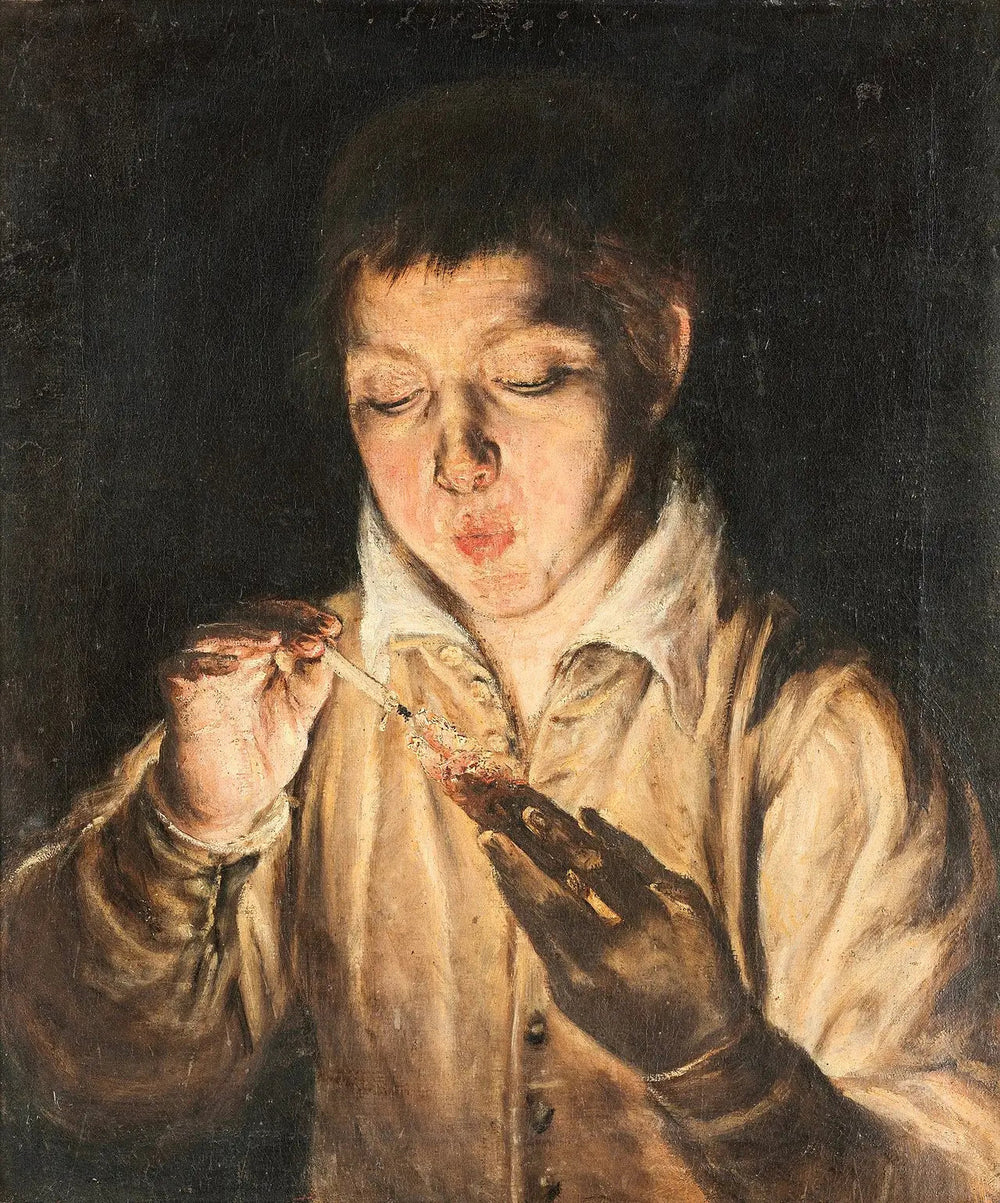 Jeune Garçon soufflant sur un tison - El Greco - Alpha Reproduction