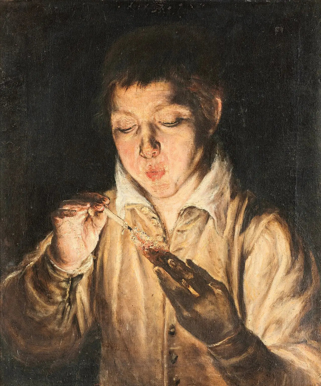 Jeune Garçon soufflant sur un tison - El Greco - Alpha Reproduction