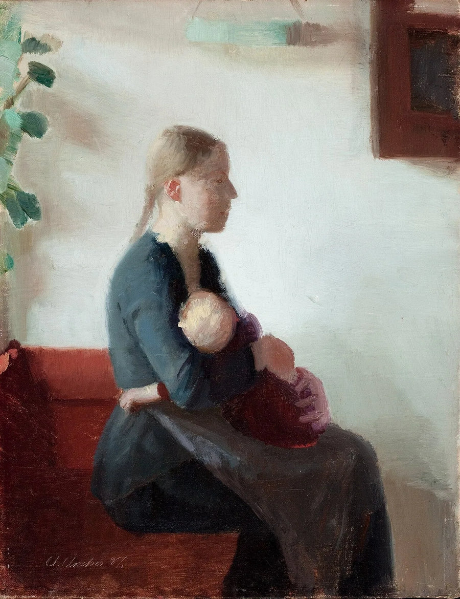 Молодая мать с ребенком - Anna Ancher