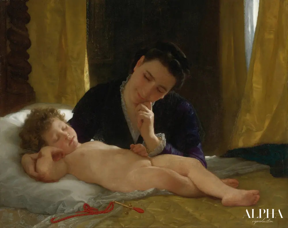 Jeune Mère Contemplant Son Enfant - William-Adolphe Bouguereau Reproductions de tableaux à la peinture à l’huile