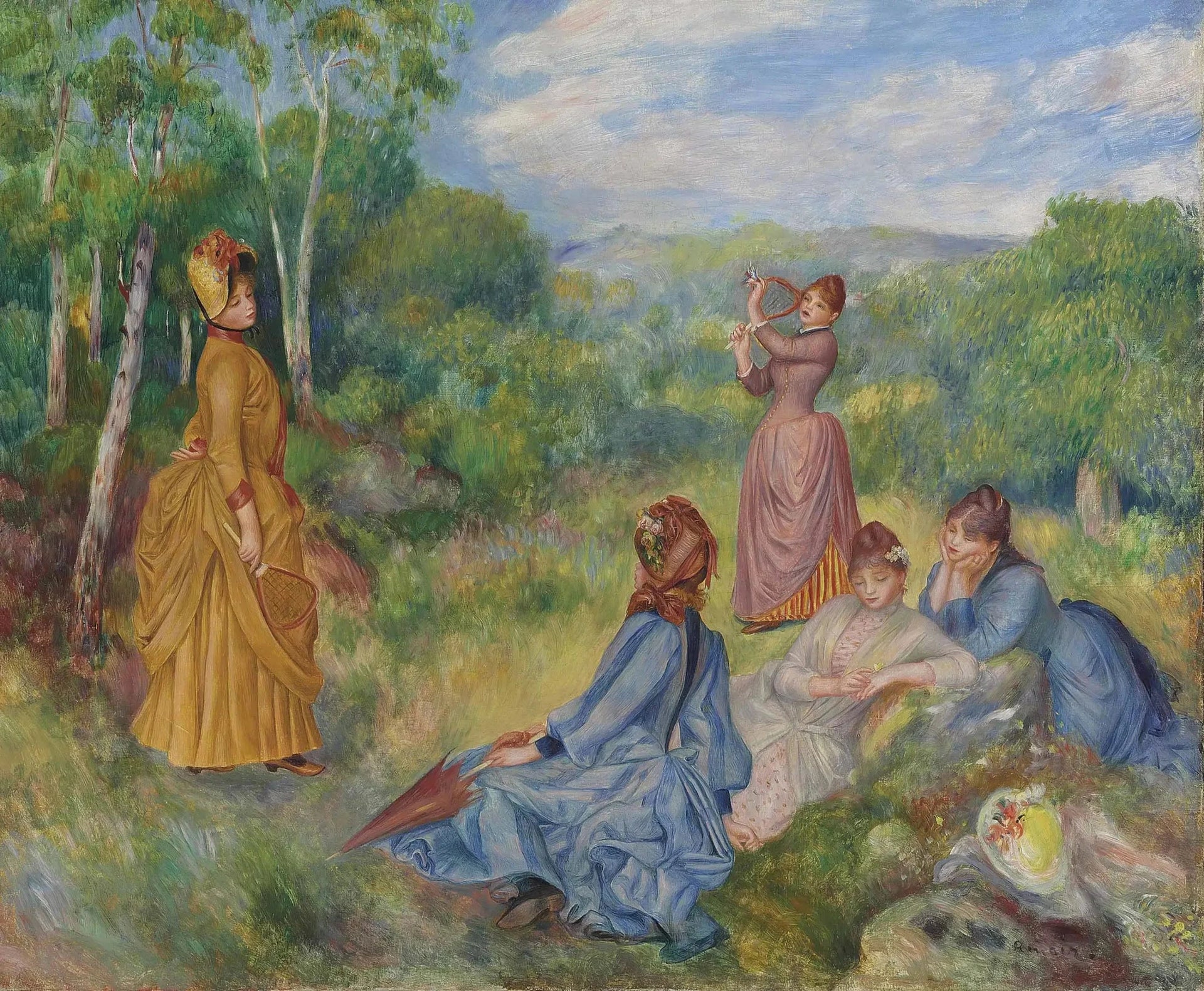 Jeunes filles jouant au volant peintes par Pierre-Auguste Renoir vers 1887