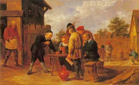 Игроки в кости и боулинг в таверне - Давид Тенирс Младший