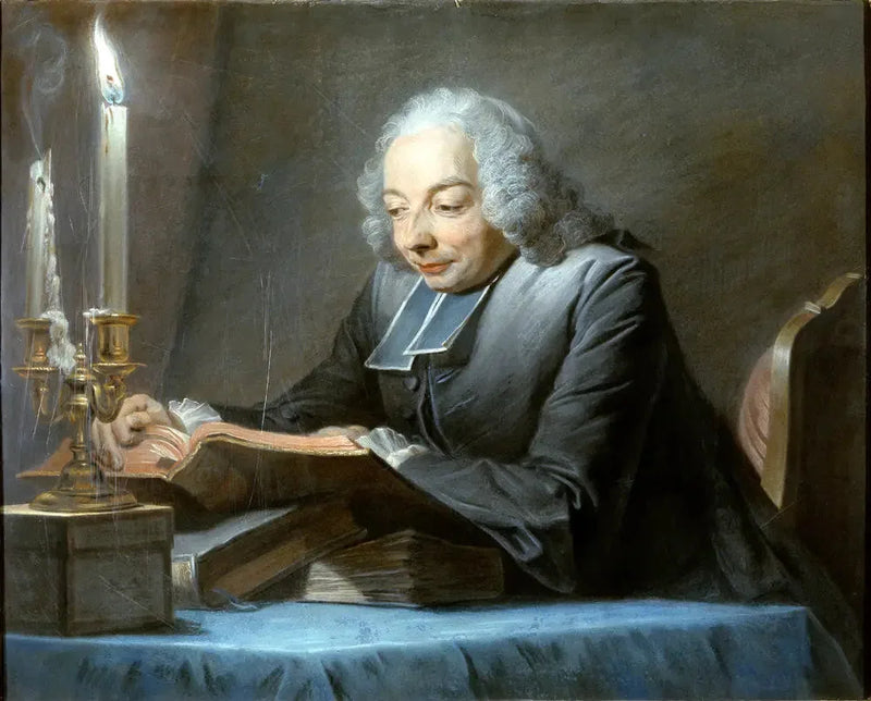 Аббат Жан-Жак Юбер, читающий (1699 – 1747) - Морис-Квентин де Ла Тур