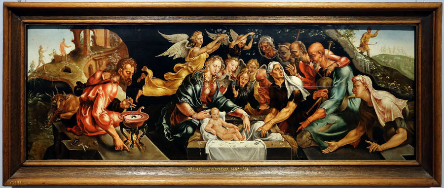 L'adoration des bergers avec Salomé - Maarten van Heemskerck image 1 reproduction de peinture à l’huile
