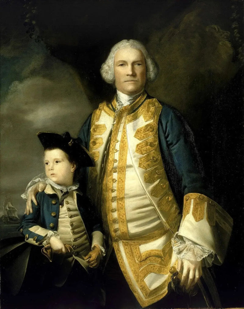 Адмирал Фрэнсис Холберн, 1704-1771, и его сын, сэр Фрэнсис, 4-й баронет, 1752-1820 - Джошуа Рейнольдс