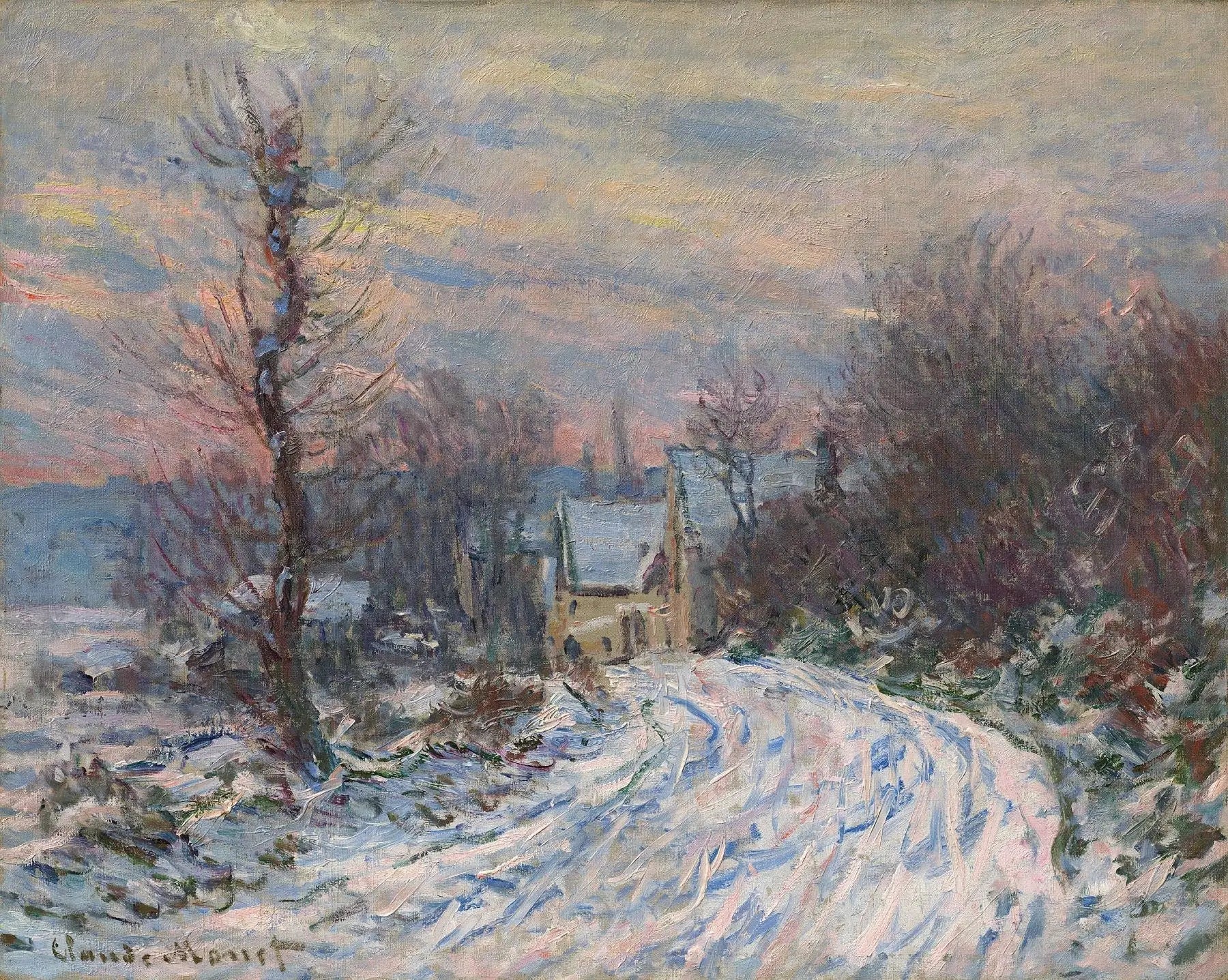 L'entrée de Giverny en hiver - Claude Monet image 1 reproduction d’œuvre d’art à l’huile