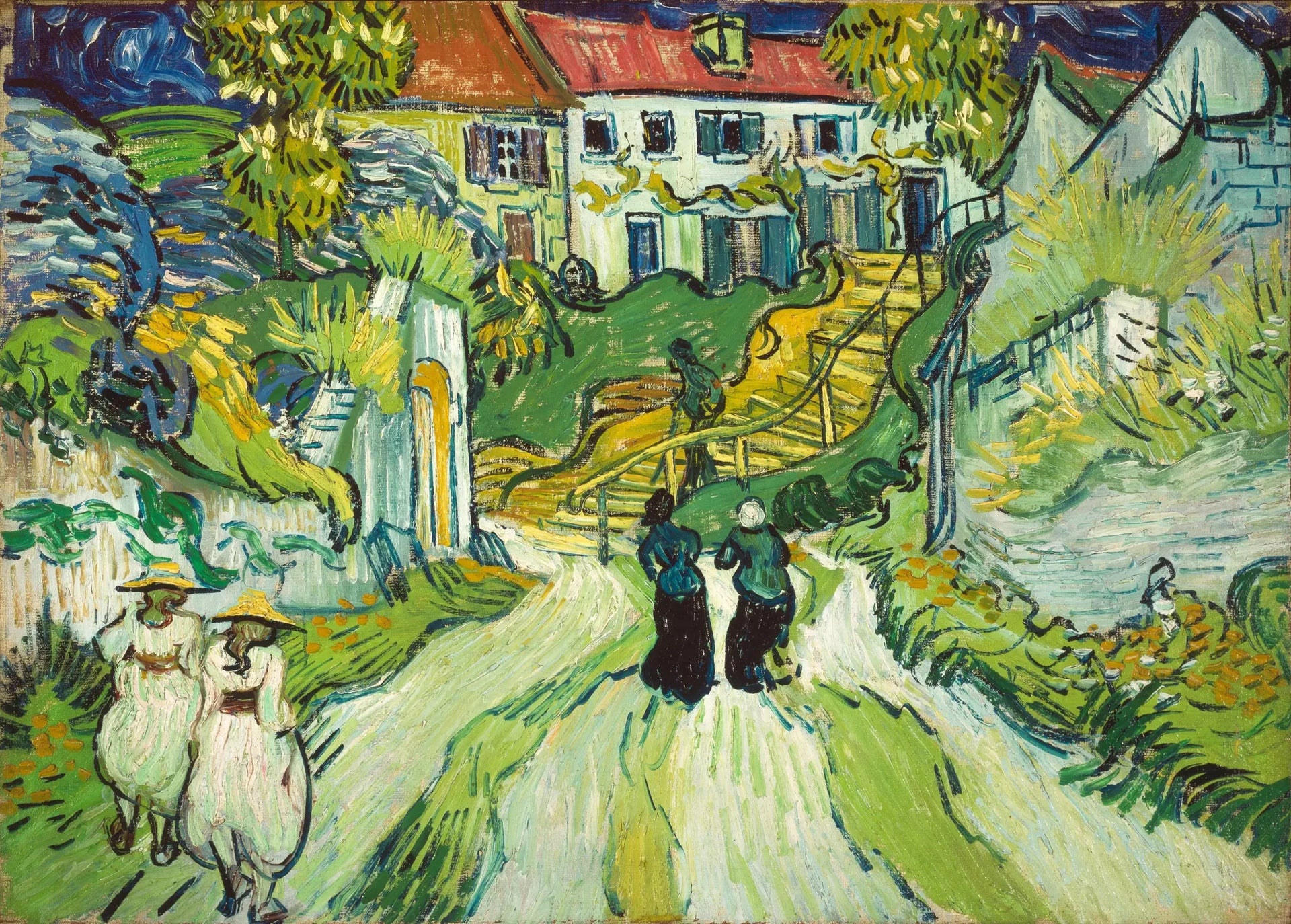 L'Escalier d'Auvers - Vincent van Gogh image 1 copie peinte à la main à l’huile