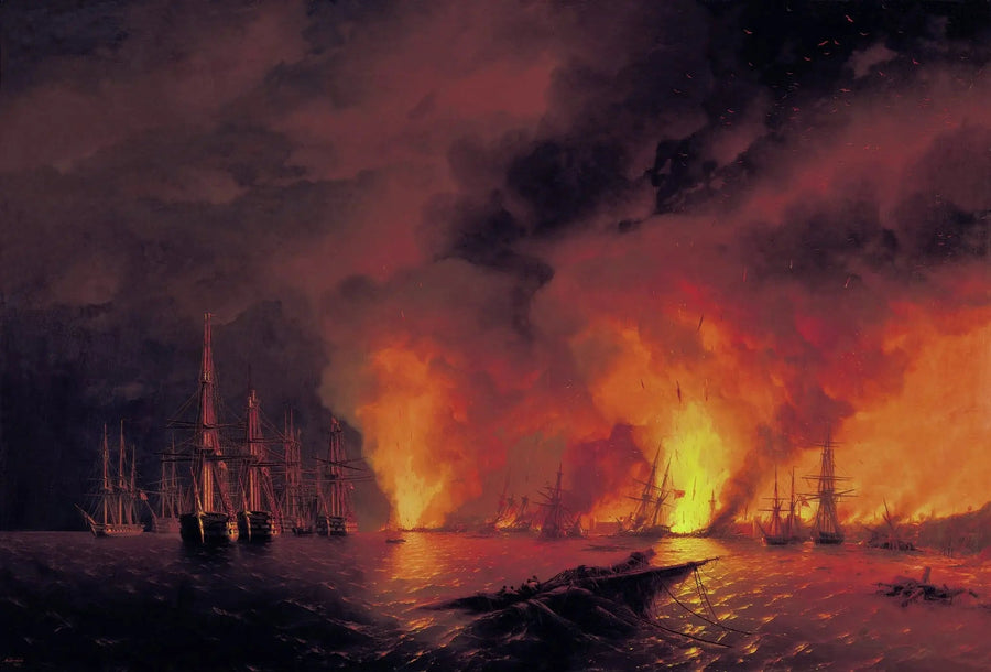 Битва у Синопа, 18 ноября 1853 года (ночь после битвы). - Иван Айвазовский