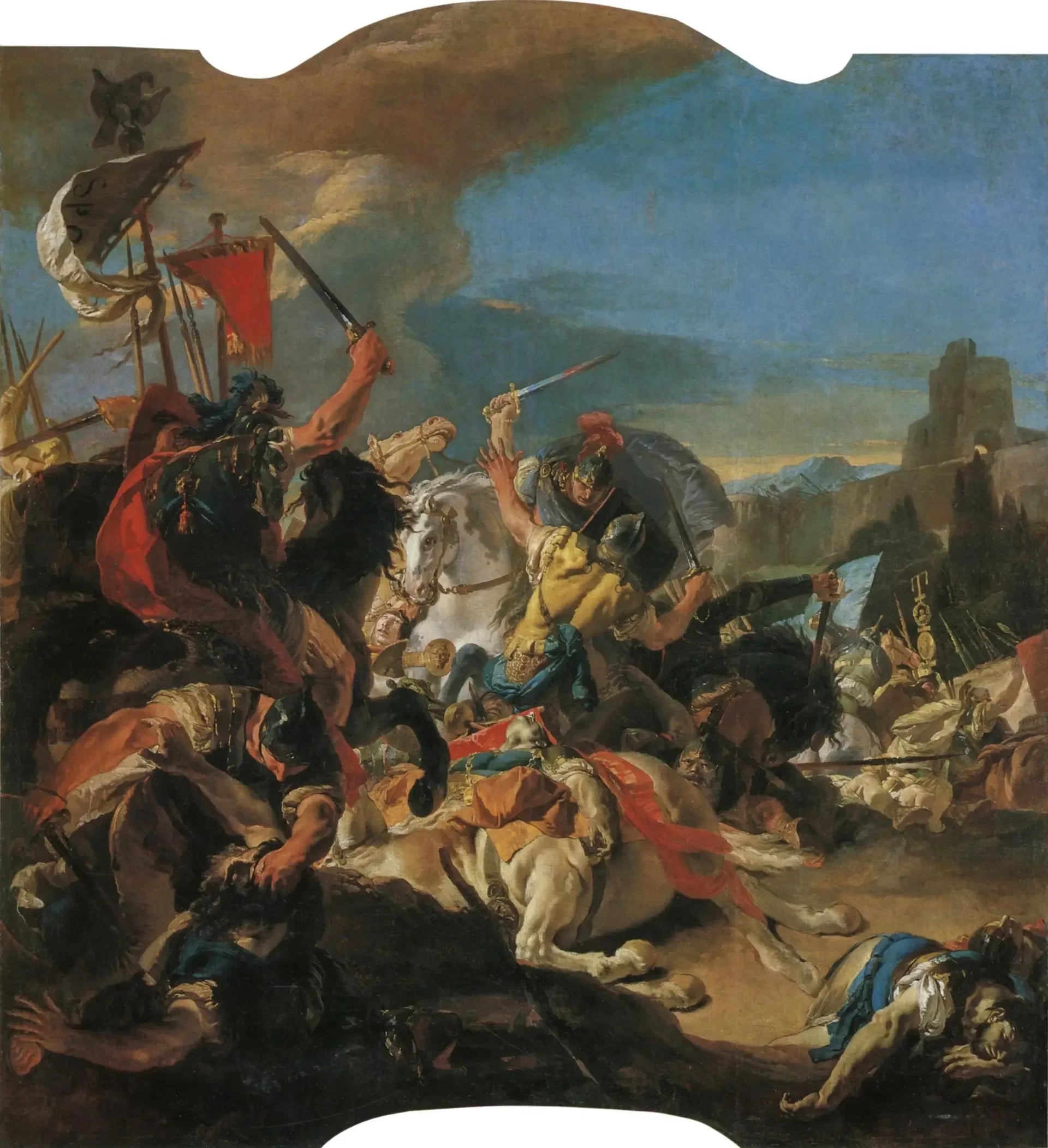 La bataille de Vercellae - Giovanni Battista Tiepolo image 1 reproduction artisanale de tableau