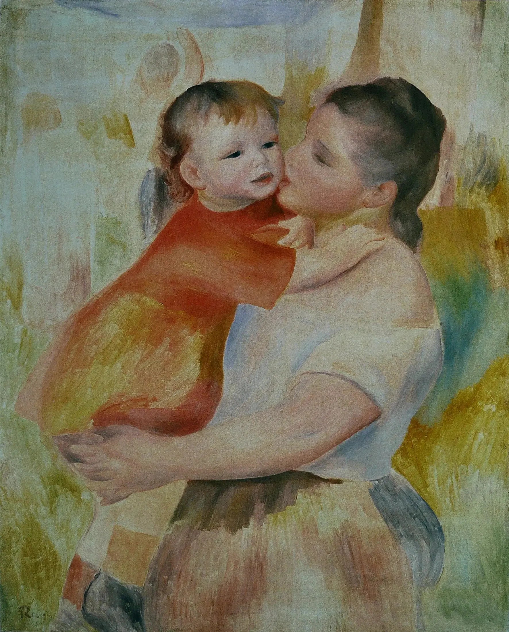 La Blanchisseuse et son enfant - Pierre-Auguste Renoir image 1 reproduction de peinture à l’huile