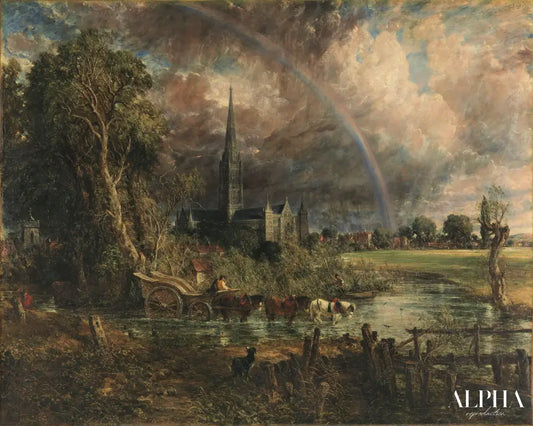 La Cathédrale de Salisbury vue des prés, 1831 - John Constable - Reproductions de tableaux et peintures haut de gamme