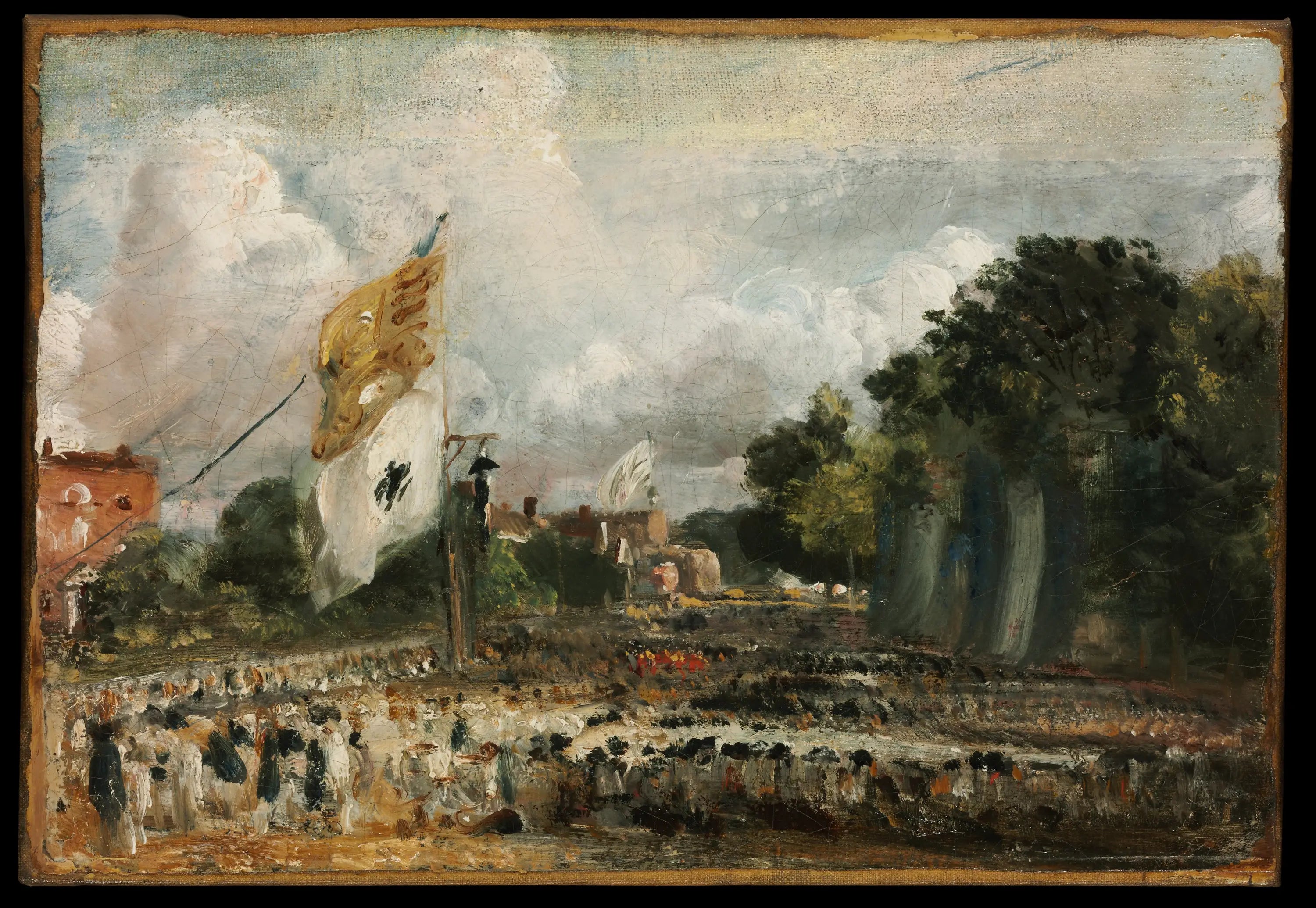 La célébration à East Bergholt de la paix de 1814 conclue à Paris entre la France et les puissances alliées - John