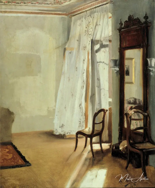 La chambre du balcon - Adolph von Menzel - Reproductions de tableaux et peintures haut de gamme