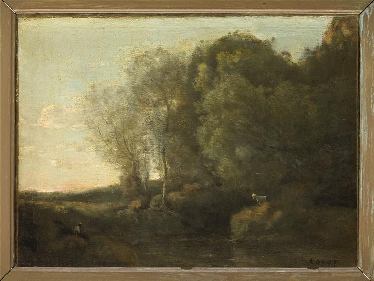 La chèvre au rocher - Jean-Baptiste Camille Corot - Alpha Reproduction