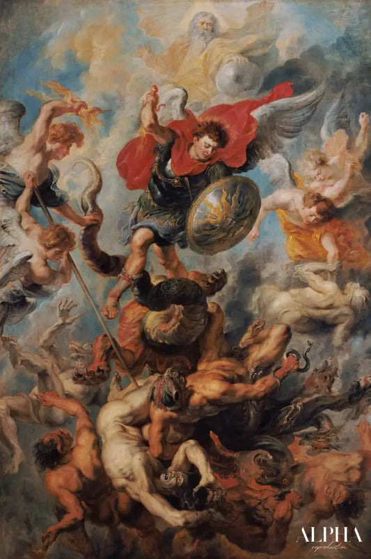 La chute de l'archange Michel dans la lutte contre les anges abtruennigen - Peter Paul Rubens - Reproductions de tableaux et peintures haut de gamme