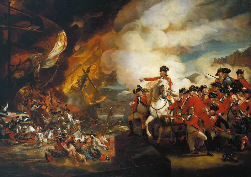 Поражение плавающих батарей в Гибралтаре, сентябрь 1782 года - Джон Синглтон Копли