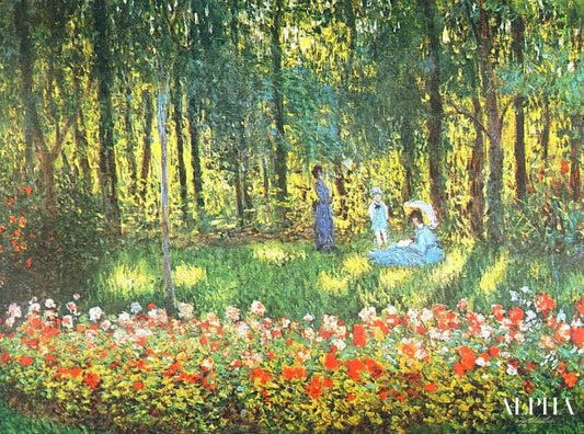 La famille de l'artiste dans le jardin - Claude Monet - Reproductions de tableaux et peintures haut de gamme